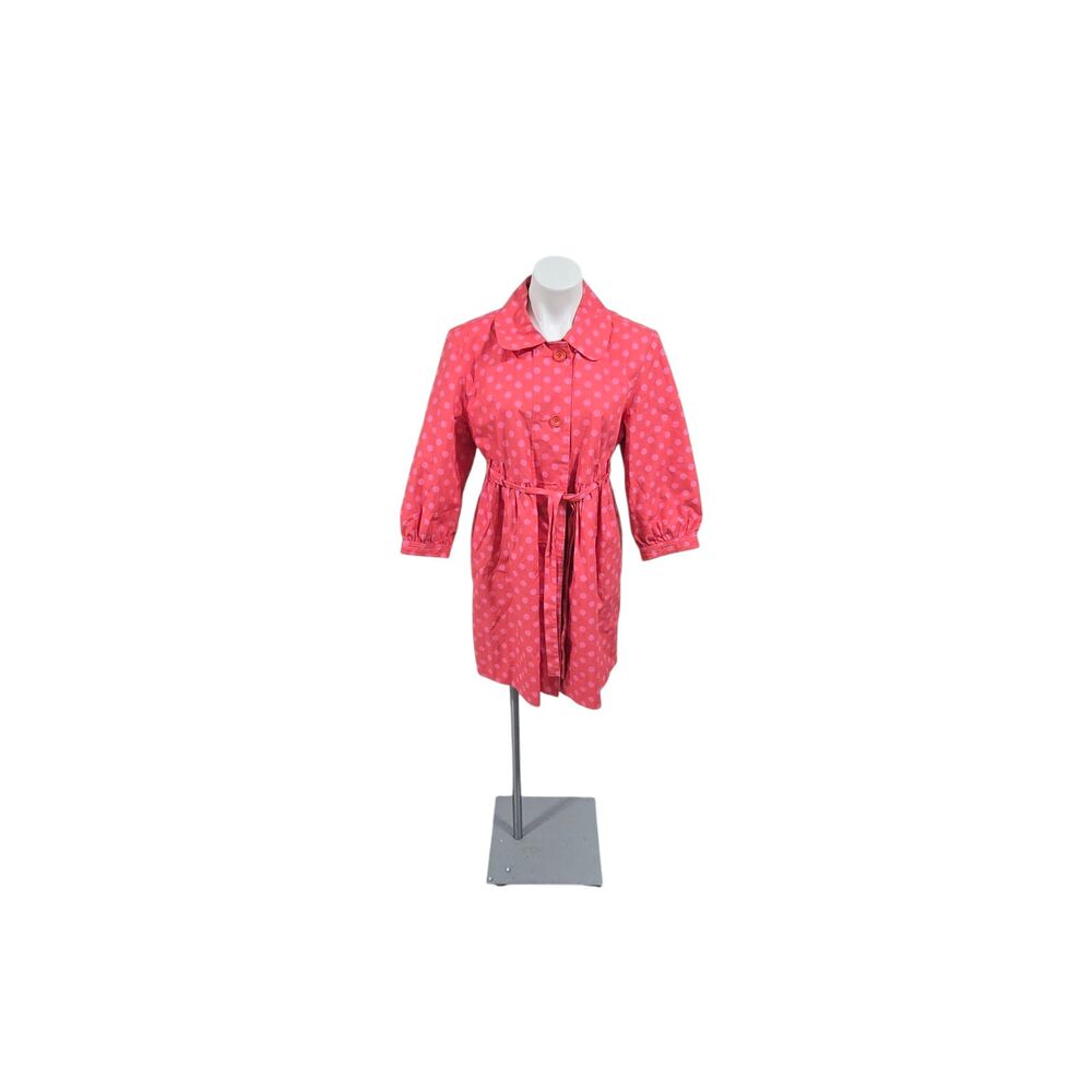 Garnet Hill 100% Cotton Belted Button-Up Dress 3/4 Sleeve Size 8